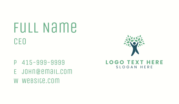 Human Tree Eco Leaves Business Card Design Image Preview