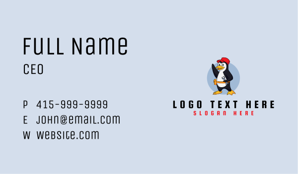 Maintenance Penguin Mascot Business Card Design Image Preview