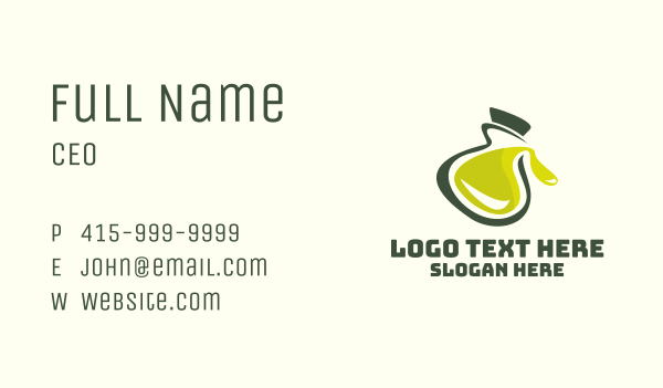 Olive Oil Bottle Business Card Design Image Preview