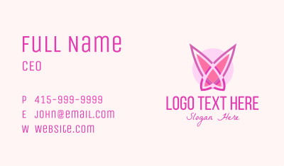 Pink Butterfly Wings Business Card Image Preview