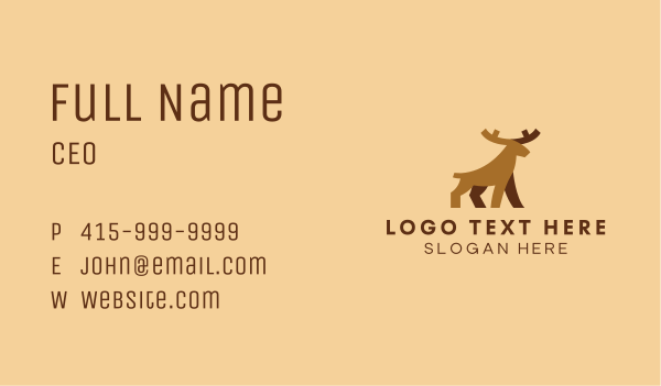 Wild Moose Horn  Business Card Design Image Preview