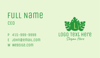 Tropical Leaf Droplet Business Card