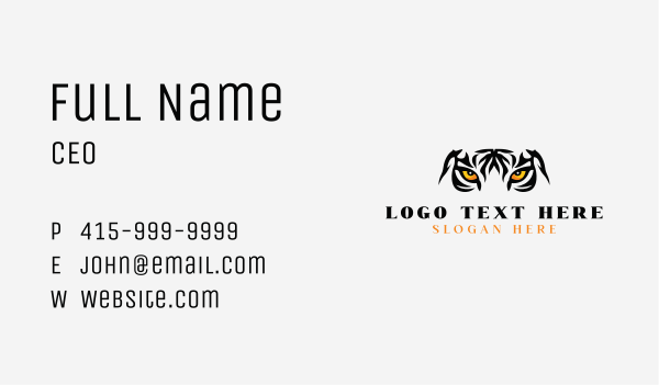 Tiger Eye Sanctuary Business Card Design Image Preview