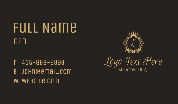 Majestic Crown Ornament Business Card Design Image Preview