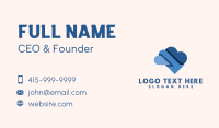 Blue Cloud Arrow Tech Business Card Preview