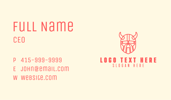 Geometric Red Viking  Business Card Design Image Preview