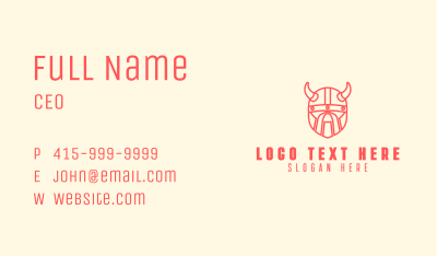 Geometric Red Viking  Business Card Image Preview