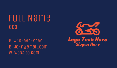 Motorcycle Racing Sports  Business Card