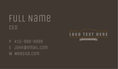 Rustic Bar Wordmark Business Card Image Preview