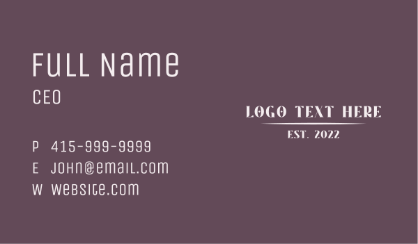 Generic Beauty Wordmark Business Card Design Image Preview