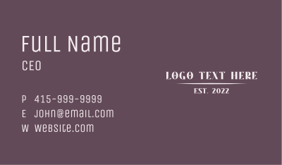 Generic Beauty Wordmark Business Card Image Preview