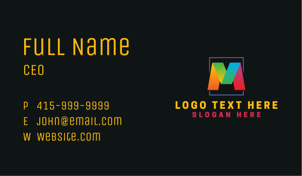 Multimedia Agency Letter M Business Card Design Image Preview