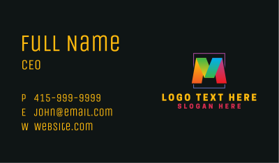 Multimedia Agency Letter M Business Card Image Preview