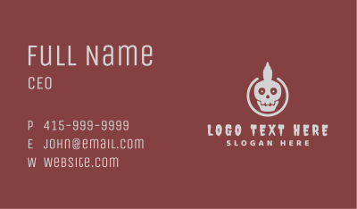 Gray Mohawk Skull Business Card Image Preview