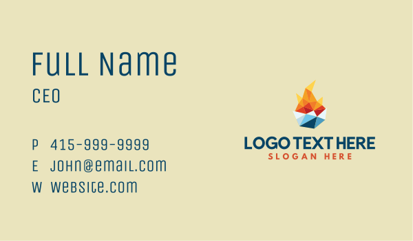 Geometric Fire Ice Thermal Business Card Design Image Preview