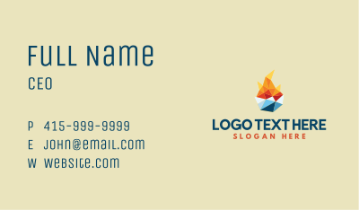 Geometric Fire Ice Thermal Business Card Image Preview