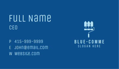Blue Paint Roller Fence Business Card Image Preview