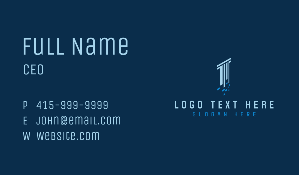 Digital Pixel Column Business Card Design Image Preview