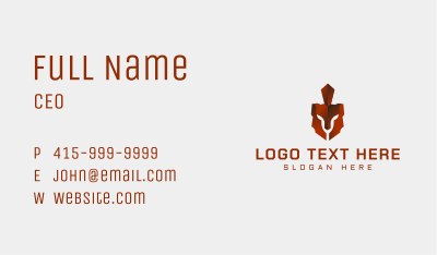 Gradient Animal Spartan Helmet Business Card Image Preview