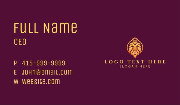 Royalty Lion Circle Business Card Design Image Preview