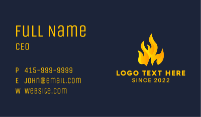 Blazing Gas Fire  Business Card Image Preview