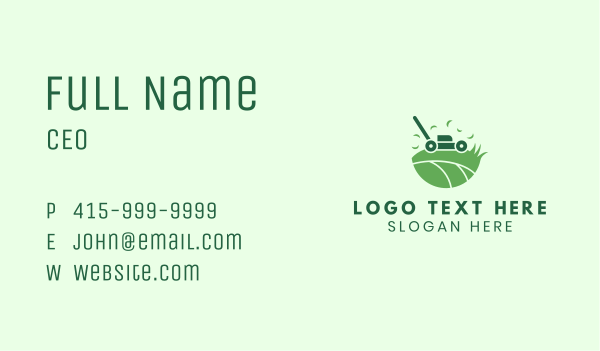 Lawn Mower Grass Field Business Card Design Image Preview