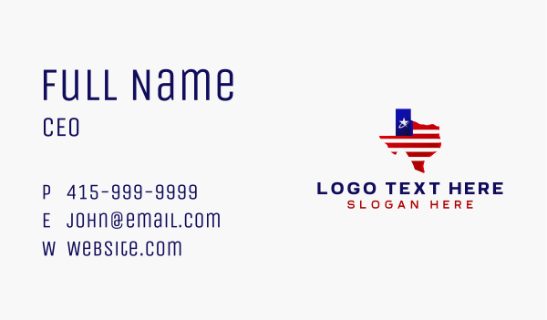 Star Texas Map Business Card Design Image Preview