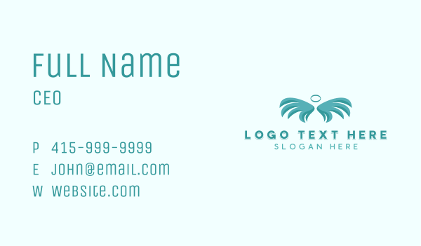 Halo Wings Memorial Business Card Design Image Preview