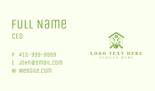 Green House Gardening Shears Business Card Design Image Preview