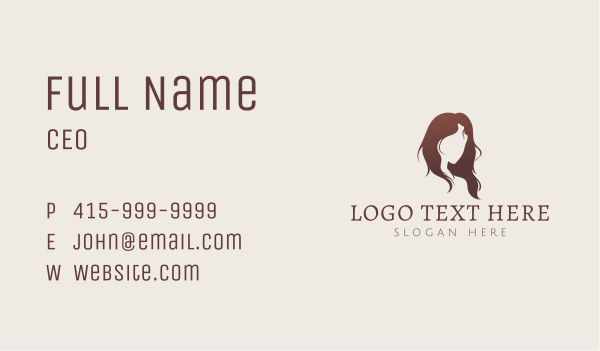 Elegant Woman Hair Business Card Design Image Preview