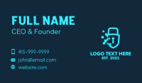 Pixelated Shield Padlock Business Card Image Preview
