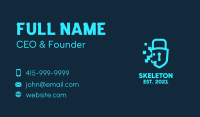 Pixelated Shield Padlock Business Card Image Preview