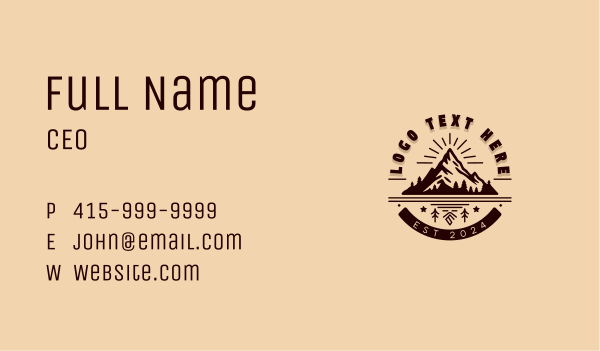 Mountain Hiking Adventure Business Card Design Image Preview