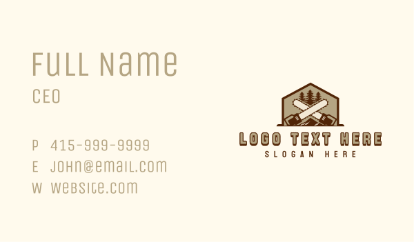 Tree Cutting Chainsaw Business Card Design Image Preview