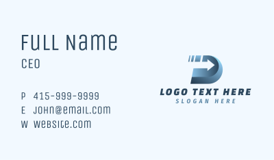 Moving Arrow Letter D Business Card Image Preview