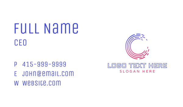 Gradient Tech Letter C Business Card Design Image Preview