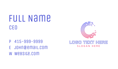 Gradient Tech Letter C Business Card Image Preview