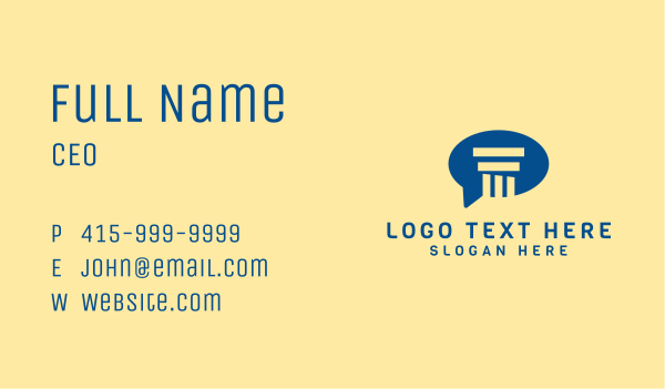 Blue Business Pillar Message Business Card Design Image Preview