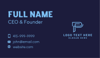 Software Tech Letter P Business Card Image Preview