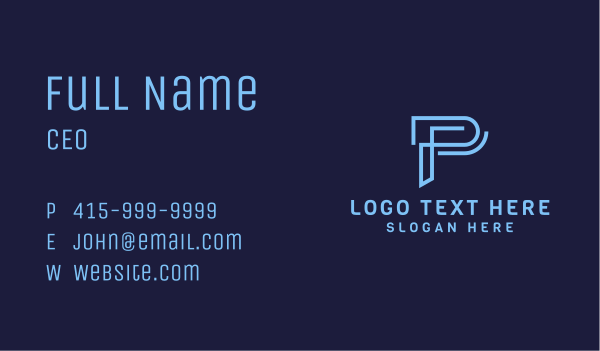 Software Tech Letter P Business Card Design Image Preview