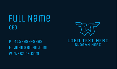 Airline Aviation Letter W Business Card