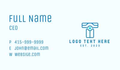 Modern Blue Letter T Business Card Image Preview