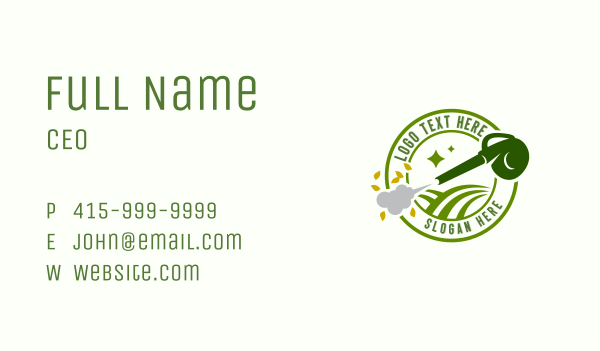 Backyard Cleaning Blower  Business Card Design Image Preview