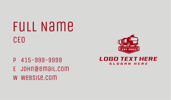 Fire Truck Dispatch Vehicle Business Card Design Image Preview