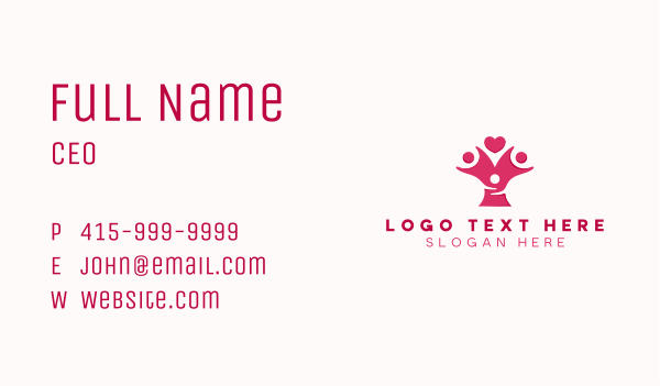 Heart Family Childcare Business Card Design Image Preview