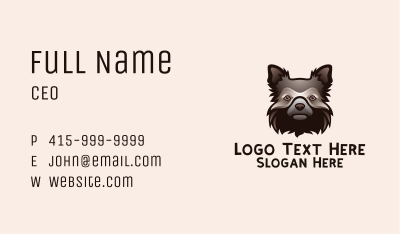 Shaggy Dog Head   Business Card Image Preview