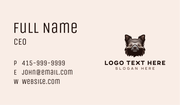 Shaggy Dog Head   Business Card Design Image Preview