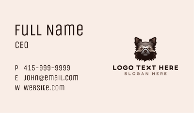 Shaggy Dog Head   Business Card Image Preview