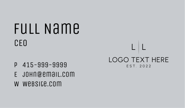 Simple Generic Lettermark Business Card Design Image Preview
