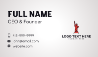 Red Statue of Liberty Business Card Design